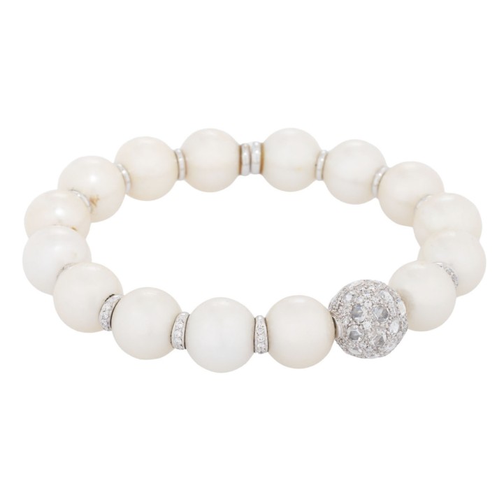 CHRISTEL HEILMANN Südsee-Perlarmband mit Diamanten zus. 2,46 ct. 