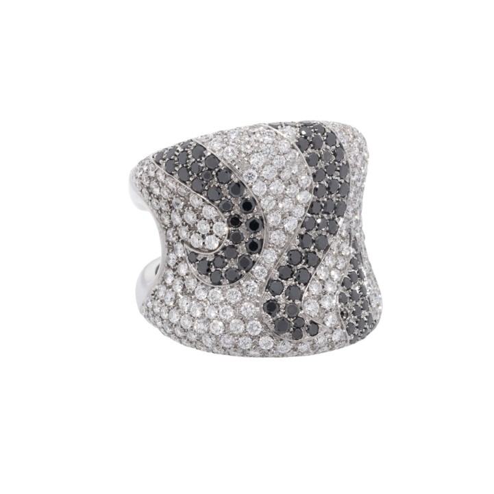 FRIEDO FRIER extravaganter Ring mit 327 Brillanten Pavé 