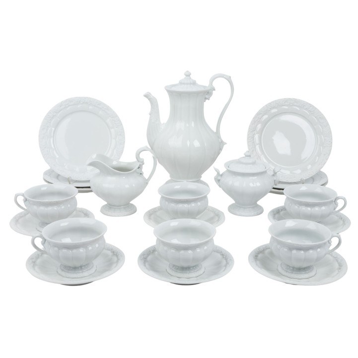 MEISSEN, Kaffeeservice 'X-Form weiß', 2. Wahl, 20. Jh. 