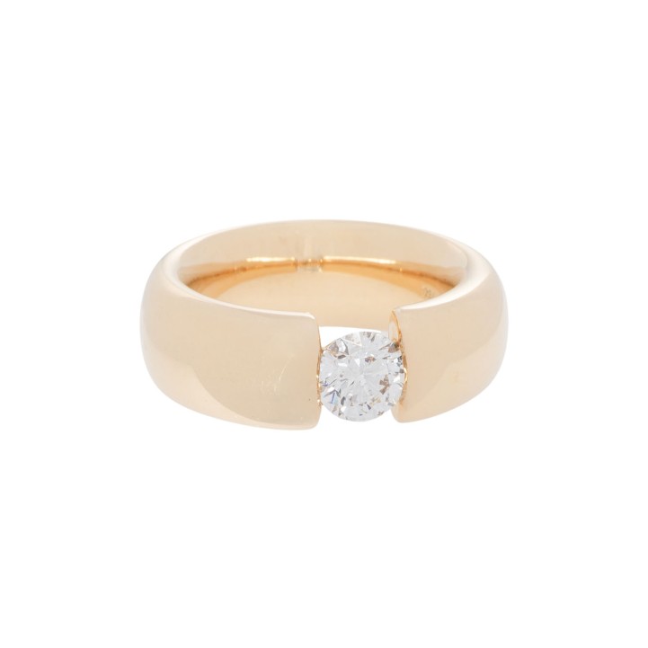 Ring mit Brillant 0,83 ct, FW (G)/VS,  