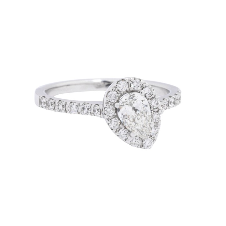 Ring mit Diamant im Tropfenschliff, 0,53 ct, 