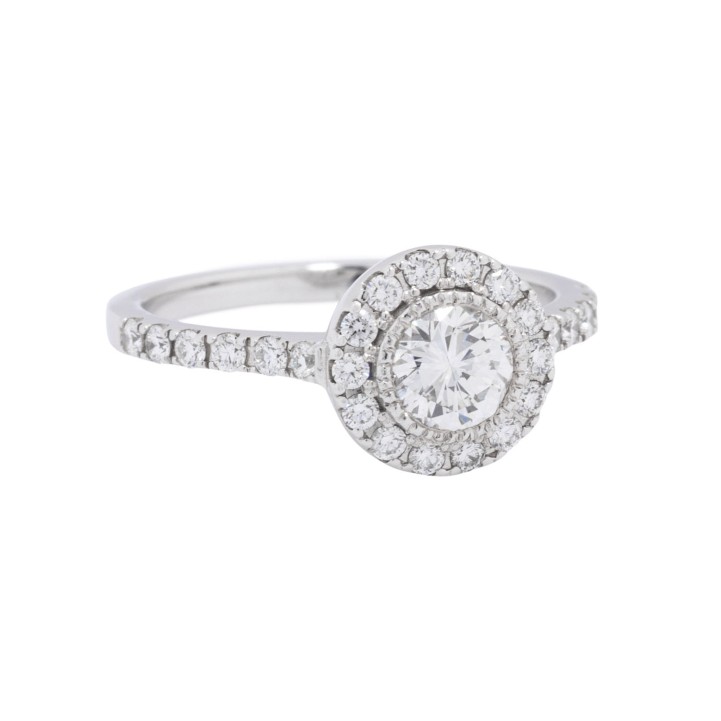 Ring mit Brillant, 0,61 ct, FW (G)/VS  