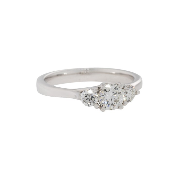 Ring mit Brillant 0,45 ct, FW (G)/SI  
