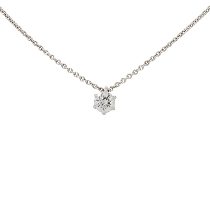 Solitäranhänger mit Brillant 0,50 ct, FW (G)/SI,  