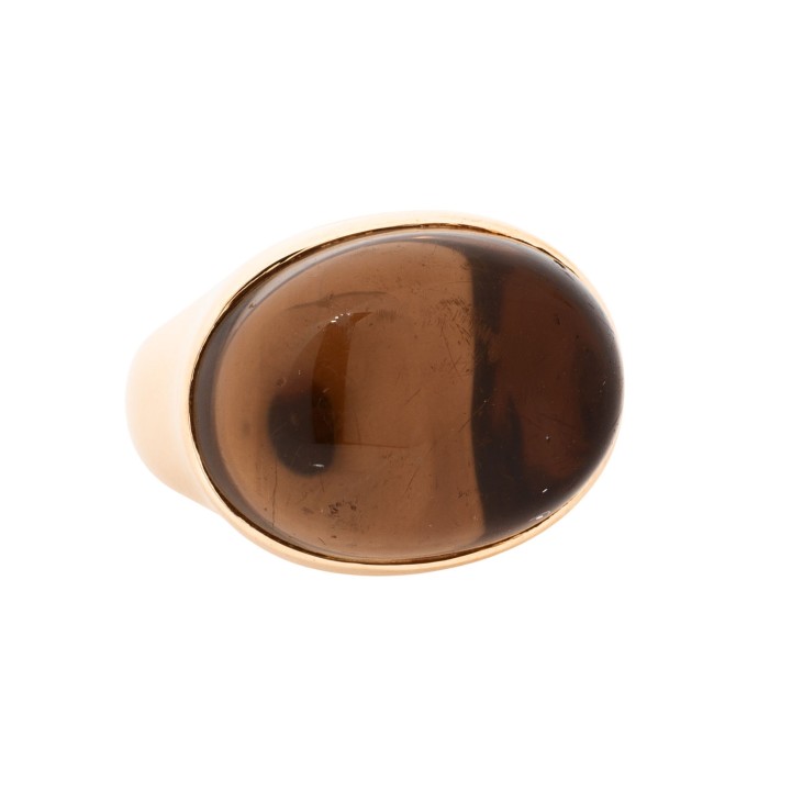 WEMPE BY KIM Ring mit großem Rauchquarzcabochon,  