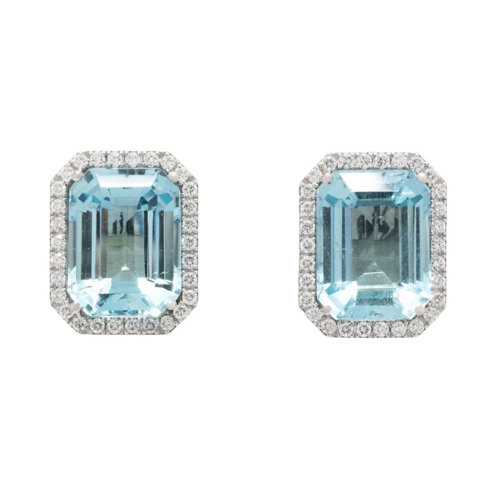 Edle Aquamarin-Ohrstecker zus. 12,79 ct.  