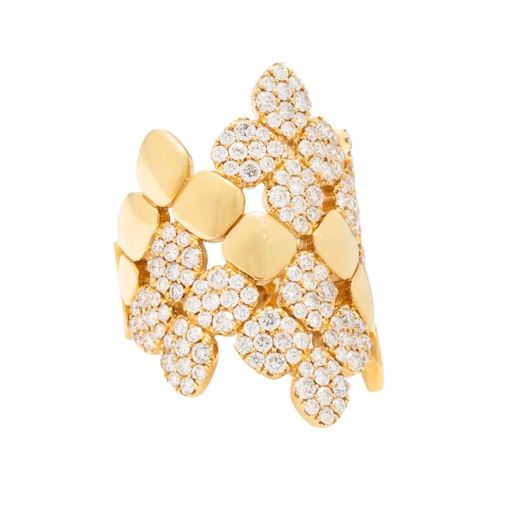 Extravaganter Ring mit zus. 1,99 ct, Brillanten Pavé 