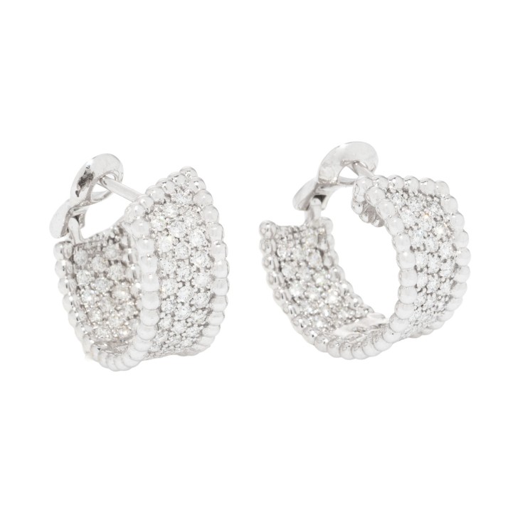 Elegante Clip-Creolen mit Brillanten  zus. 1,57 ct. Pavé 