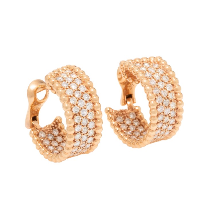 Elegante Brillantcreolen mit zus. 1,52 ct. Pavé 