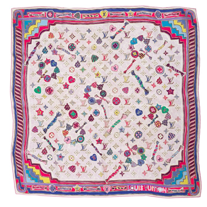 LOUIS VUITTON Seidenfoulard, 65x65cm. 