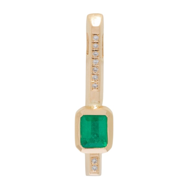 Anhänger mit Smaragd ca. 0,66 ct und 9 Brillanten  
