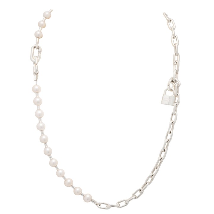 TIFFANY & CO. Armband/Collier 'HardWear' mit Schloß, 22 Zuchtperlen, 