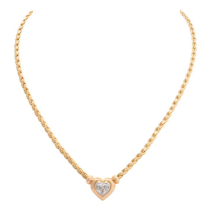 Solitär Collier mit Herzdiamant von ca. 1 ct,  