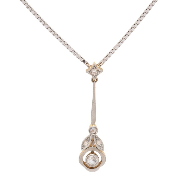 Zartes Collier mit Art-Déco Mittelteil,  