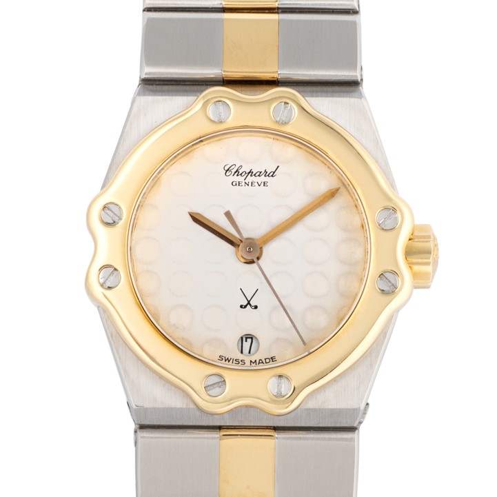 CHOPARD St. Moritz 'Golf Ball Dial' Ref. 8024 mit Etui, ca. 90er Jahre.  