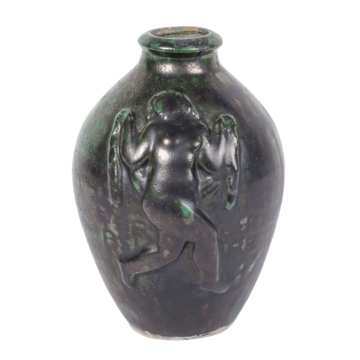 KERAMIK-VASE MIT TANZRELIEF 