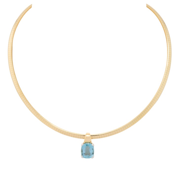 HANS STERN Collier mit Aquamarin-Anhänger,  