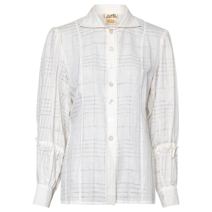 HERMÈS VINTAGE Bluse, Gr. 40 (fr. 42). 