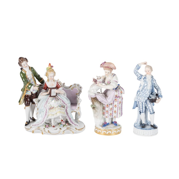 MEISSEN/THÜRINGEN 3 Figuren, Ende 19. Jh/ Anfang 20. Jh. 