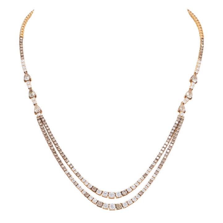 BUCHERER Collier mit 160 Diamanten zus. ca. 7,65 ct,  