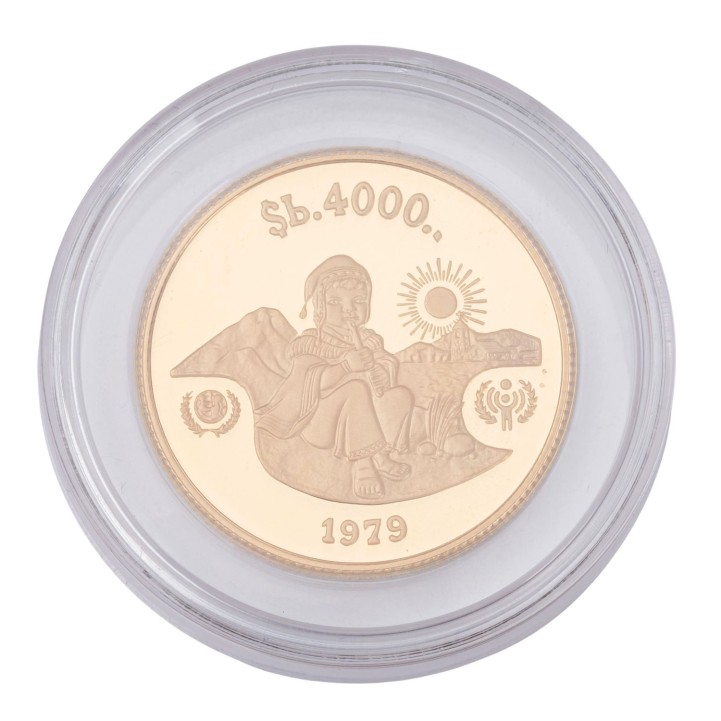 Bolivien /GOLD - 4000 Pesos Bolivianos 'Jahr des Kindes' 1979 PP 