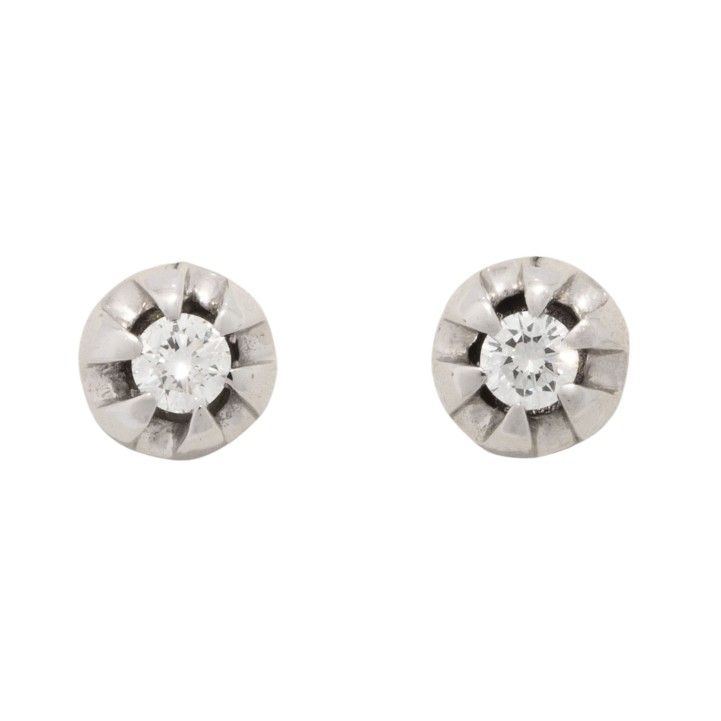 Paar Ohrstecker mit 2 Brillanten, 