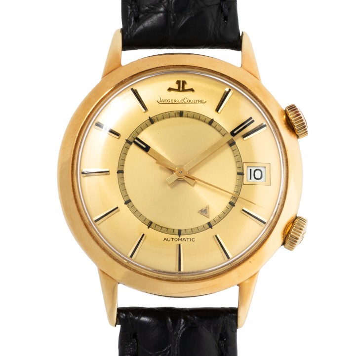 JAEGER-LeCOULTRE Vintage 'Memovox Automatic Calendrier', Ref. E855. Mit Papieren aus 1970. 