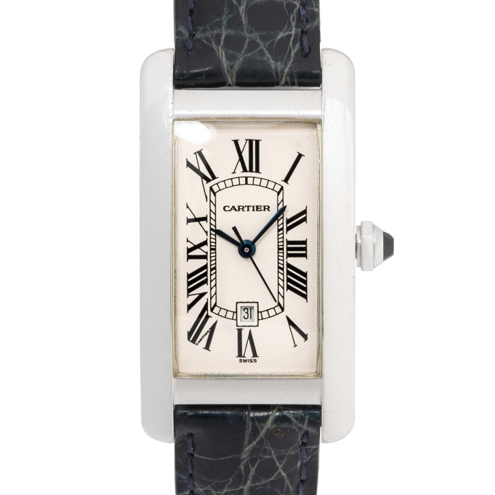CARTIER Tank Americaine Ref. 2490 in 18K Weißgold mit Box.  
