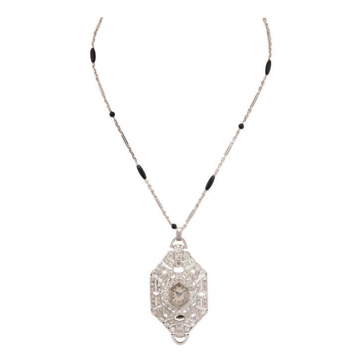Art-Déco-Anhänger/Umhängeuhr,  