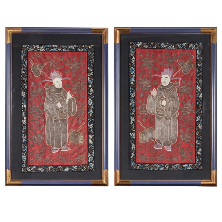 Paar Seidenstickereibilder. CHINA, 20. Jh. 