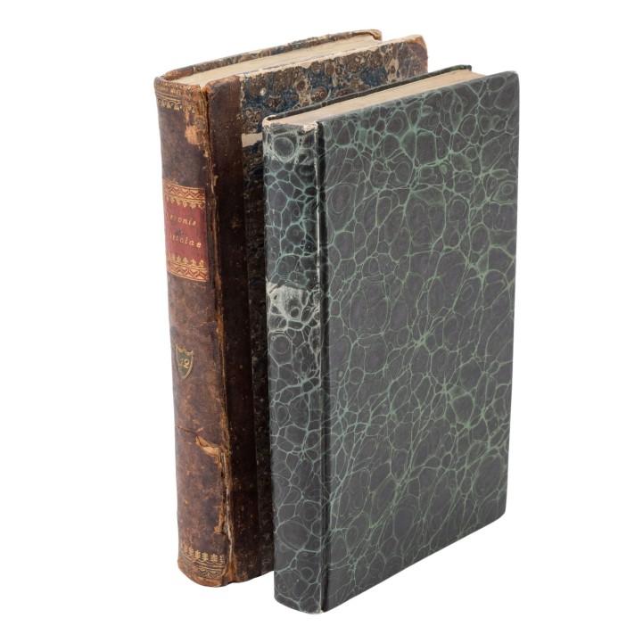2-tlg. Konvolut historischer Bücher, Thema Briefe und Gedichte, Anfang 19. Jhd., 