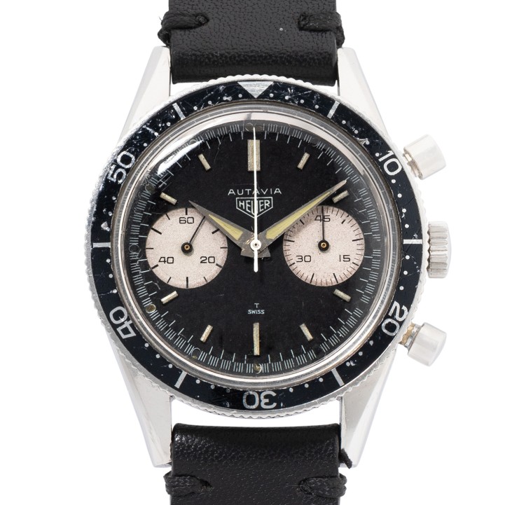 HEUER Autavia ''Mario Andretti' Ref. 3646, seltene Ausführung aus 2. Serie.  
