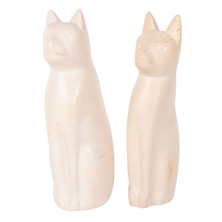 2 KATZEN-Skulpuren, 20. JH., 