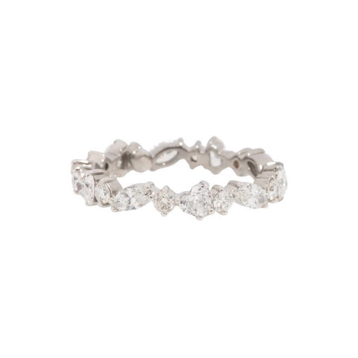 Memoirering mit 15 Diamanten zus. ca. 1,65 ct,  