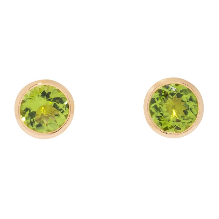 Paar Ohrstecker mit Peridot,  