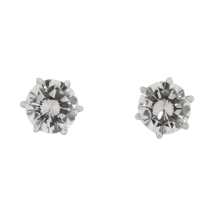 Paar Ohrstecker mit 2 Brillanten von zus. 5,02 ct,  