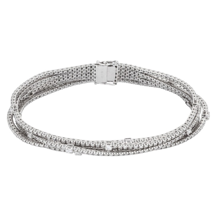 Tennisarmband mit 500 Brillanten von zus. 4,15 ct,  