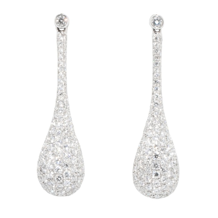 Paar Ohrrstecker mit 288 Brillanten mit zus. 3,01 ct,  