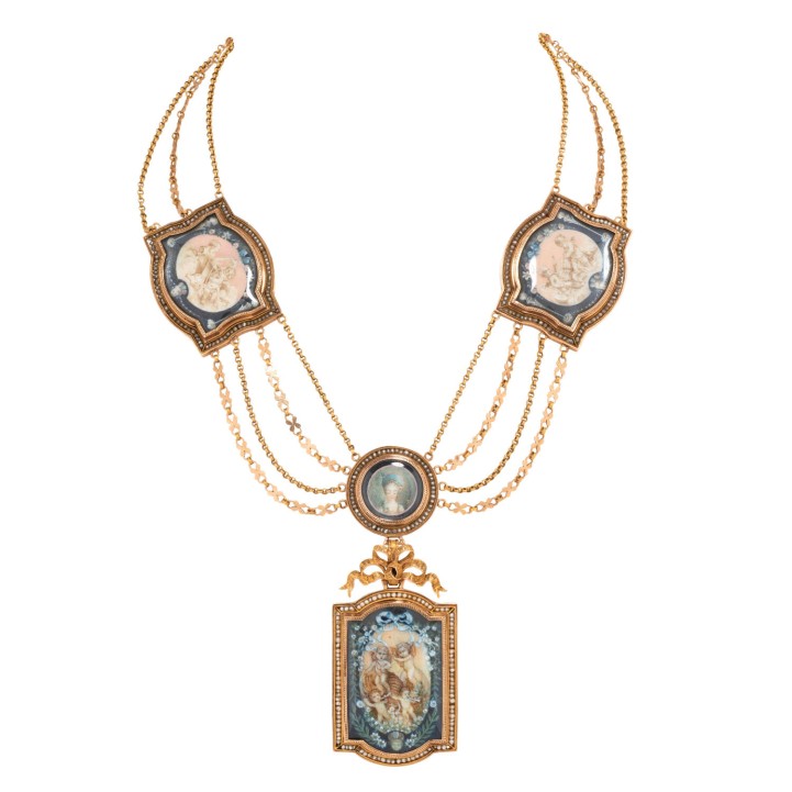 Opulentes Collier mit feinsten Miniaturen  