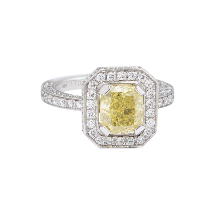 VON HOFEN Ring mit Radiant-Diamant  2.01 ct.  