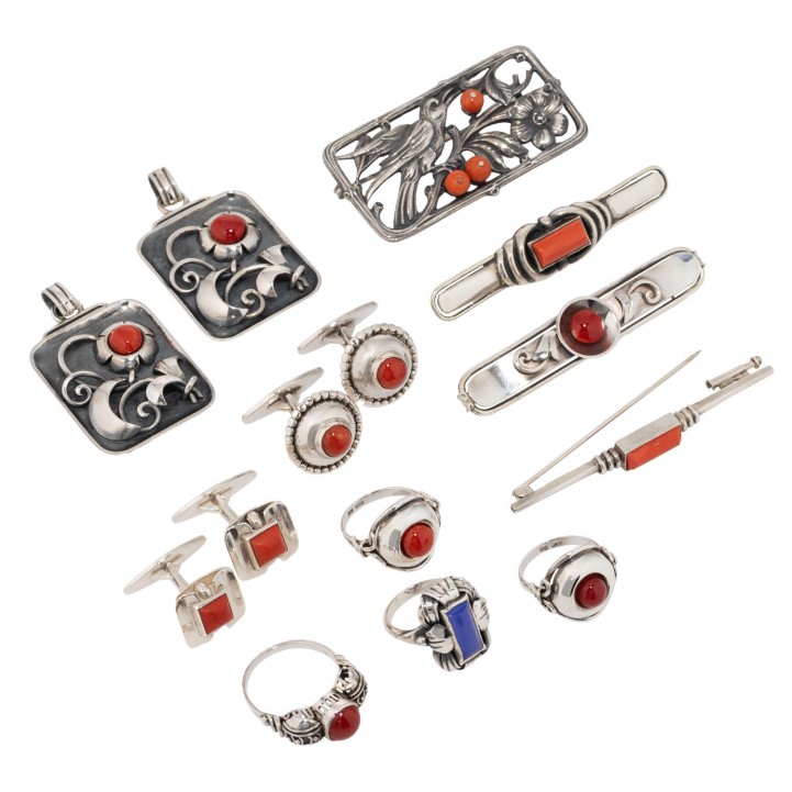 Tolles 12-teiliges Konvolut Silberschmuck  