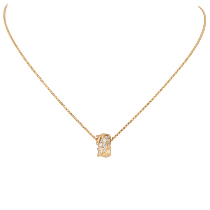 TIFFANY & Co. Collier 'Bird on a rock' Rolo Anhänger an Doppelpanzerkette, 