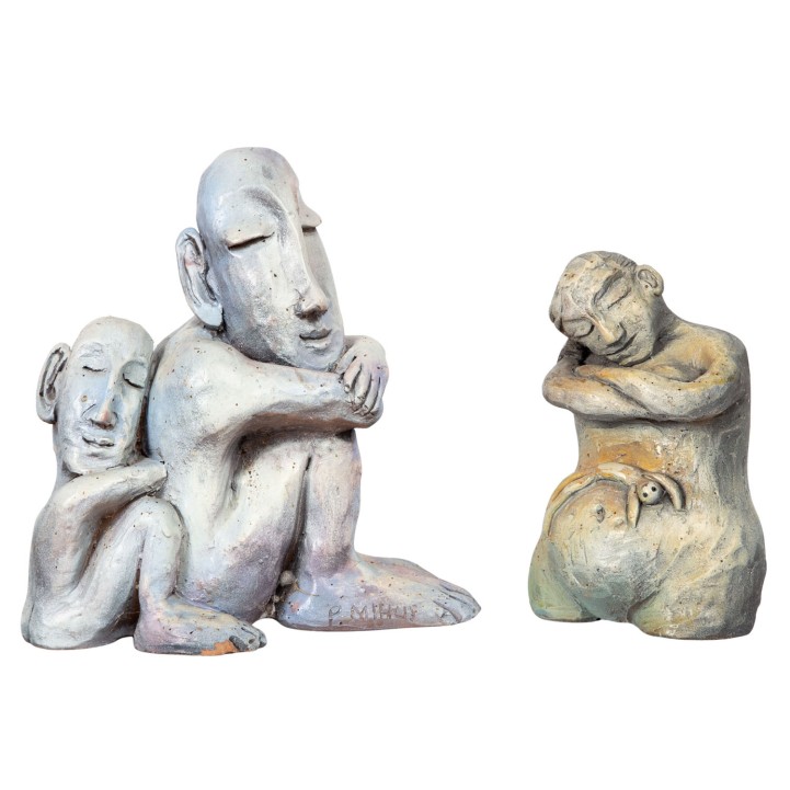 MIHUS. P. (KERAMIKKÜNSTLER/IN DES 20. JH.), Konvolut Figuren „Mutter und Kind“, 