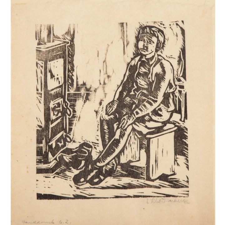 SCHÖNMANN, ERWIN (1906-2001), „Mann vor Ofen“, 