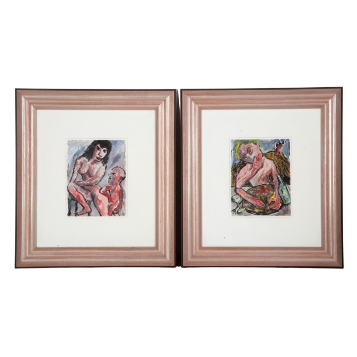PETITHONY (Künstler/in des 20. Jh.), Paar „Figürliche Kompositionen“, 1985, 