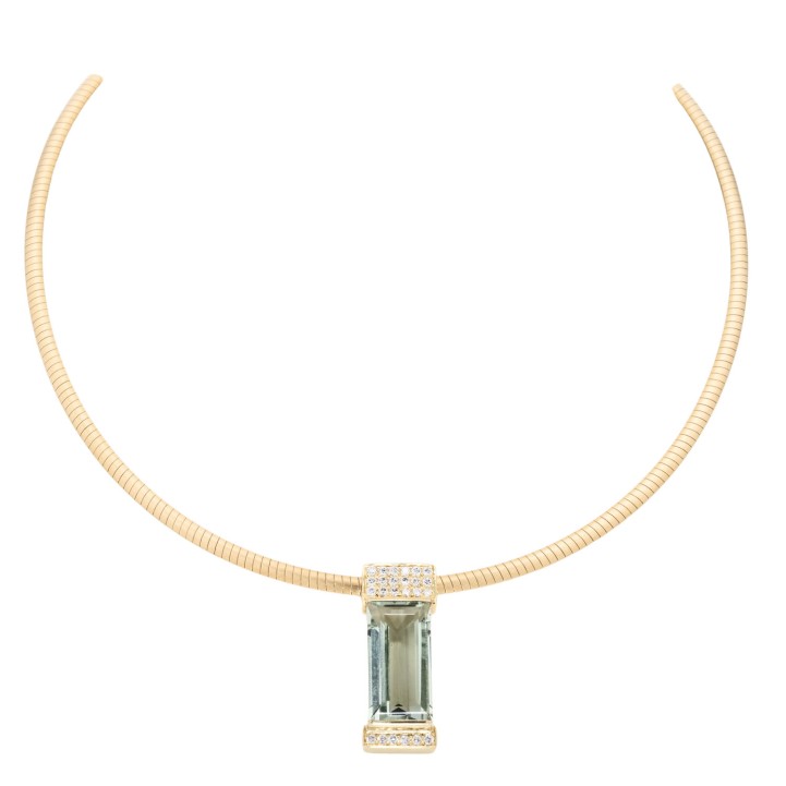 Omega-Reif mit Prasiolith-Anhänger, 