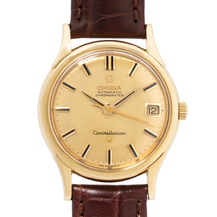 OMEGA Constellation Vintage Herrenuhr Ref. 14393 in 18K Gelbgold, ca. 1961.  