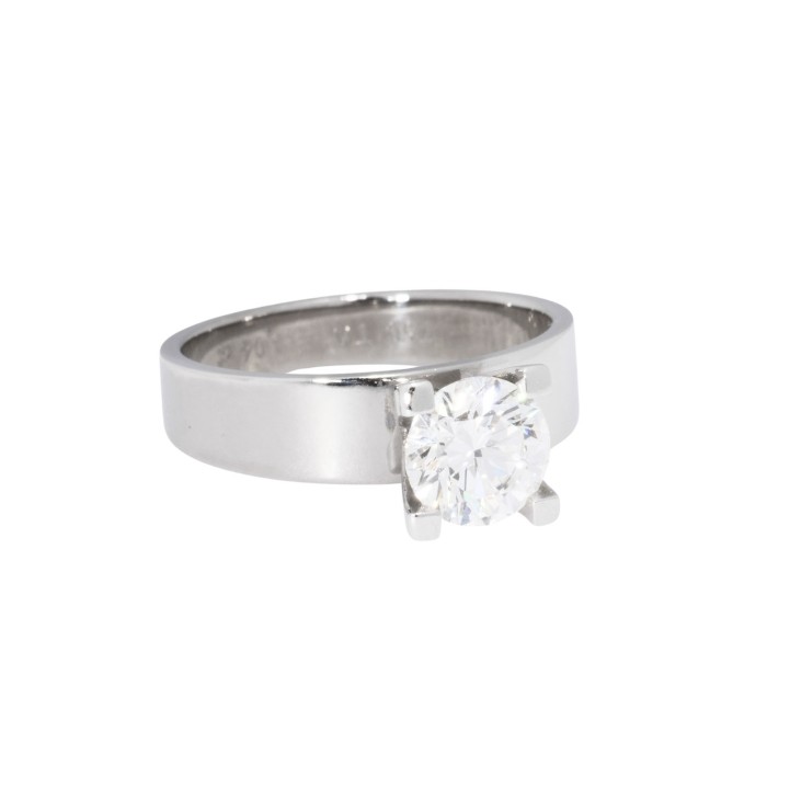 Solitärring mit Brillant von 1,04 ct (punz.),   