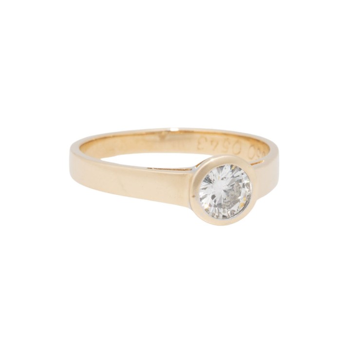 Solitärring mit Brillant von 0,55 ct,  