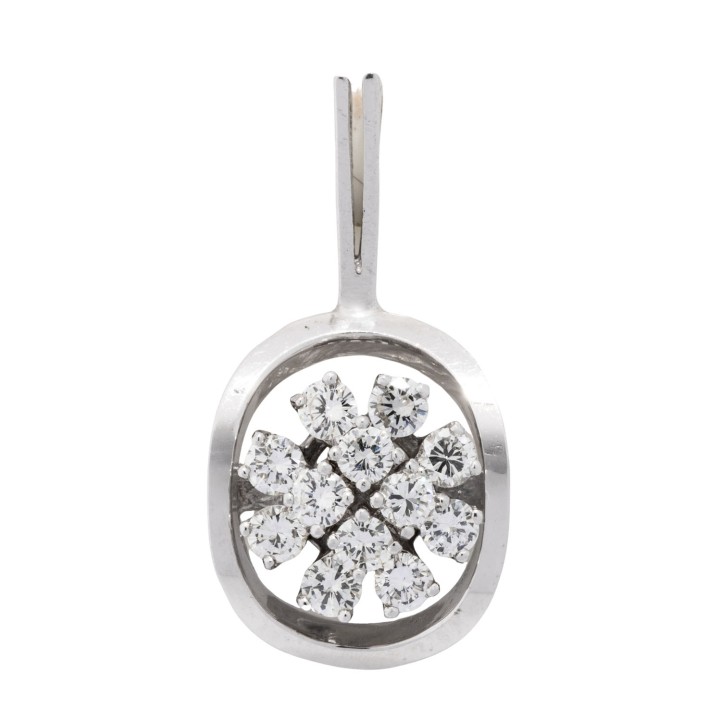 Anhänger mit 12 Brillanten von zus. ca. 1,0 ct, (punz.)  